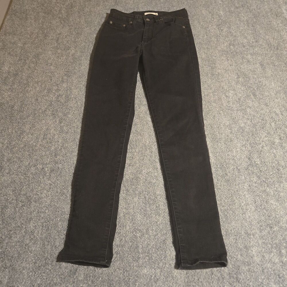 Levi's 711 High-Rise Skinny Denim Jeans Womens 28 Black Super Stretchy Pockets